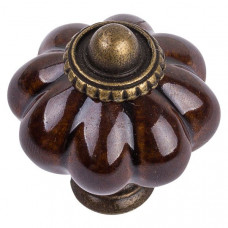 Ручка-кнопка Corisande античная бронза/шоколадный d34 мм