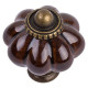 Ручка-кнопка Corisande античная бронза/шоколадный d34 мм