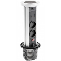 Удлинитель CAMINO 100 мм 2 розетки SCHUKO + USB A+C WC 10W провод 1,5 м белый