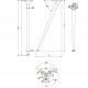 Мебельная опора X-LINE с регулировкой угла наклона и высоты H=710 мм хром