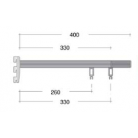 Консоль прямокутна з кріпленням для труби L=330 мм для подвійної опори центральна