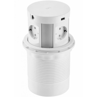 Удлинитель COMFORT PLUS 120 мм 4 розетки SCHUKO + 2xUSB 2,4A + 2xRJ45 WC 5W провод 1,5 м белый