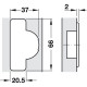 Завіса Duomatic напівнакладна для корпусів з висувними ящиками та полицями 165° схема 45/9,5 мм