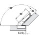 Завіса Duomatic накладна 110° з доводчиком схема 48/6 мм