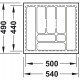 Лоток для столовых приборов 540х490х54 мм черный