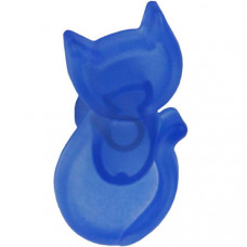 Ручка-кнопка Котик синяя прозрачная