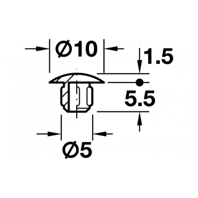 Заглушка d5/10 мм коричневая