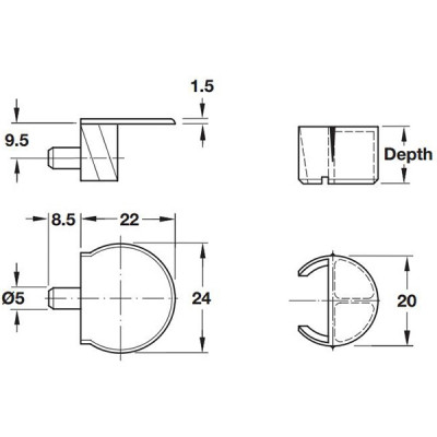 Корпусна стяжка Rasant-Tab для отвору d5 мм