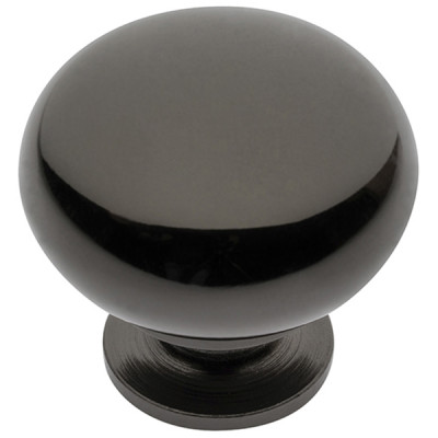 Ручка кнопка Bergamo d32 мм h=30 мм черный хром