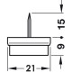Подпятник для вбивания с пластмассовым корпусом H=9 мм