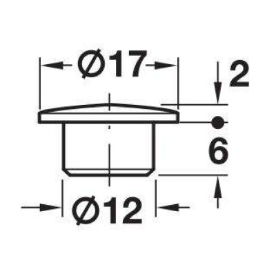 Заглушка d12/17 мм дуб