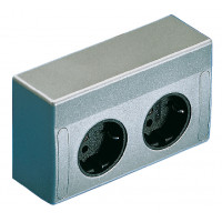 Штепсельная розетка на 2 разъема Schucko титан