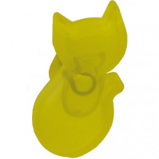 Ручка-кнопка Котик желтая прозрачная