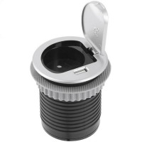 Удлинитель врезной Charger Mini на 1 розетку + USB Schucko алюминий