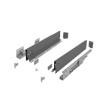 Висувний ящик Matrix S Slim 2.0 з дотягом H=84 мм, L=450 мм, 35 кг сірий