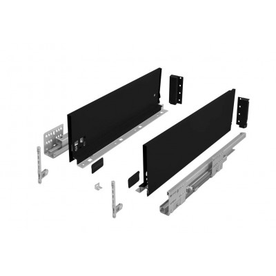 Висувний ящик Matrix S Slim 2.0 з дотягом H=135 мм, L=450 мм, 35 кг чорний