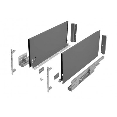 Висувний ящик Matrix S Slim 2.0 з дотягом H=199 мм, L=400 мм, 35 кг сірий