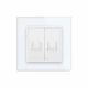 Розетка комп'ютерна подвійна RJ-45 білий скло