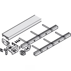 Профиль нижний Hawa Folding Concepta с заглушками алюминий анодированный 1300 мм