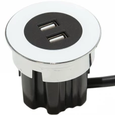 Вбудований USB-порт Versadot 2хUSB 5V білий (кабель 2 м)