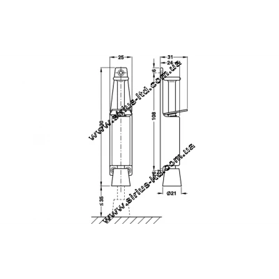 Стопор дверной c фиксатором H=130 мм 25 кг