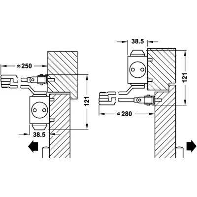 Доводчик для дверей DCL 51 зi звичайною системою важелів