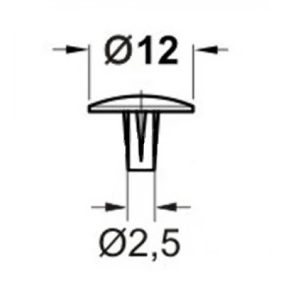 Заглушка d2,5/12 мм біла