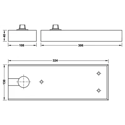 Напольный доводчик для двери DCL 41 с фиксатором