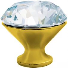 Ручка-кнопка Crystal Hall золото с кристаллом d25 мм