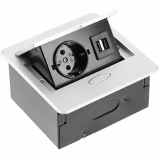 Подовжувач AVARO 1 розетка SCHUKO + 2xUSB кабель 1,5 м алюміній
