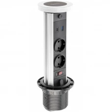 Подовжувач CAMINO 100 мм 2 розетки SCHUKO + USB A+C WC 10W кабель 1,5 м білий