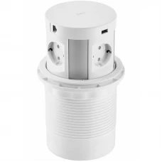 Подовжувач COMFORT PLUS 120 мм 4 розетки SCHUKO + 2xUSB 2,4A + 2xRJ45 WC 5W кабель 1,5 м білий