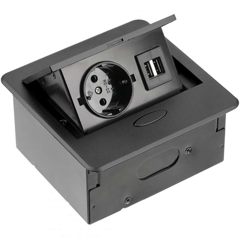 Удлинитель AVARO 1 розетка SCHUKO + 2xUSB провод 1,5 м черный купить в ...